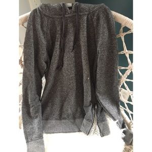 Grey hoodie with lace detail
